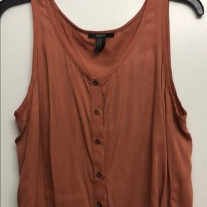 Forever 21 burnt orange neutral tank with buttons